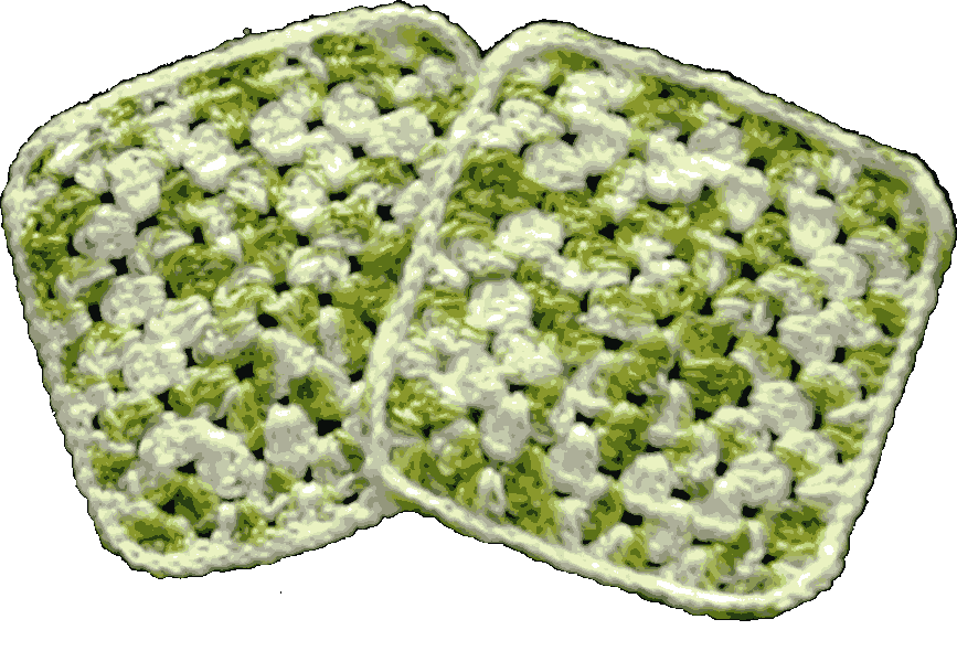 White-Green Hot Pad Set