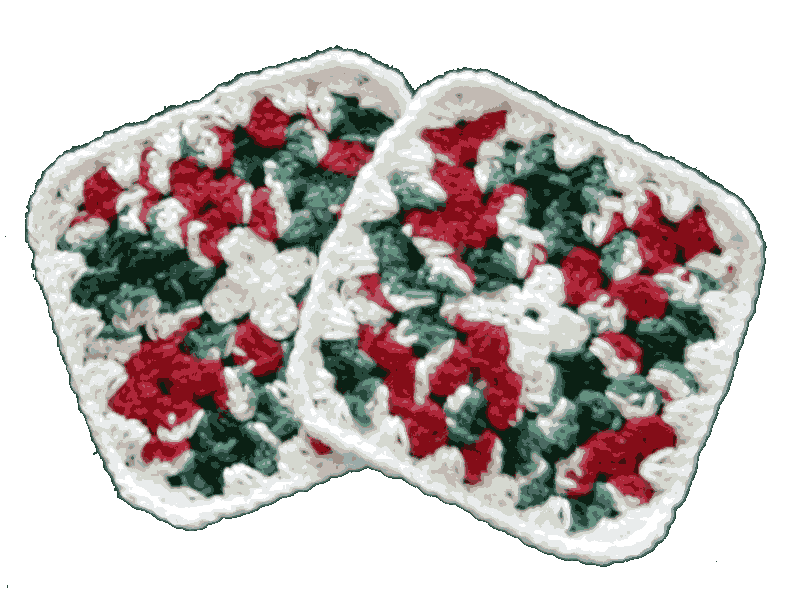 Multi-White-Red Hot Pad Set