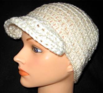 White Sparkle Newsboy Hat