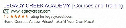 Legacy Creek Academy Sponsor Ad